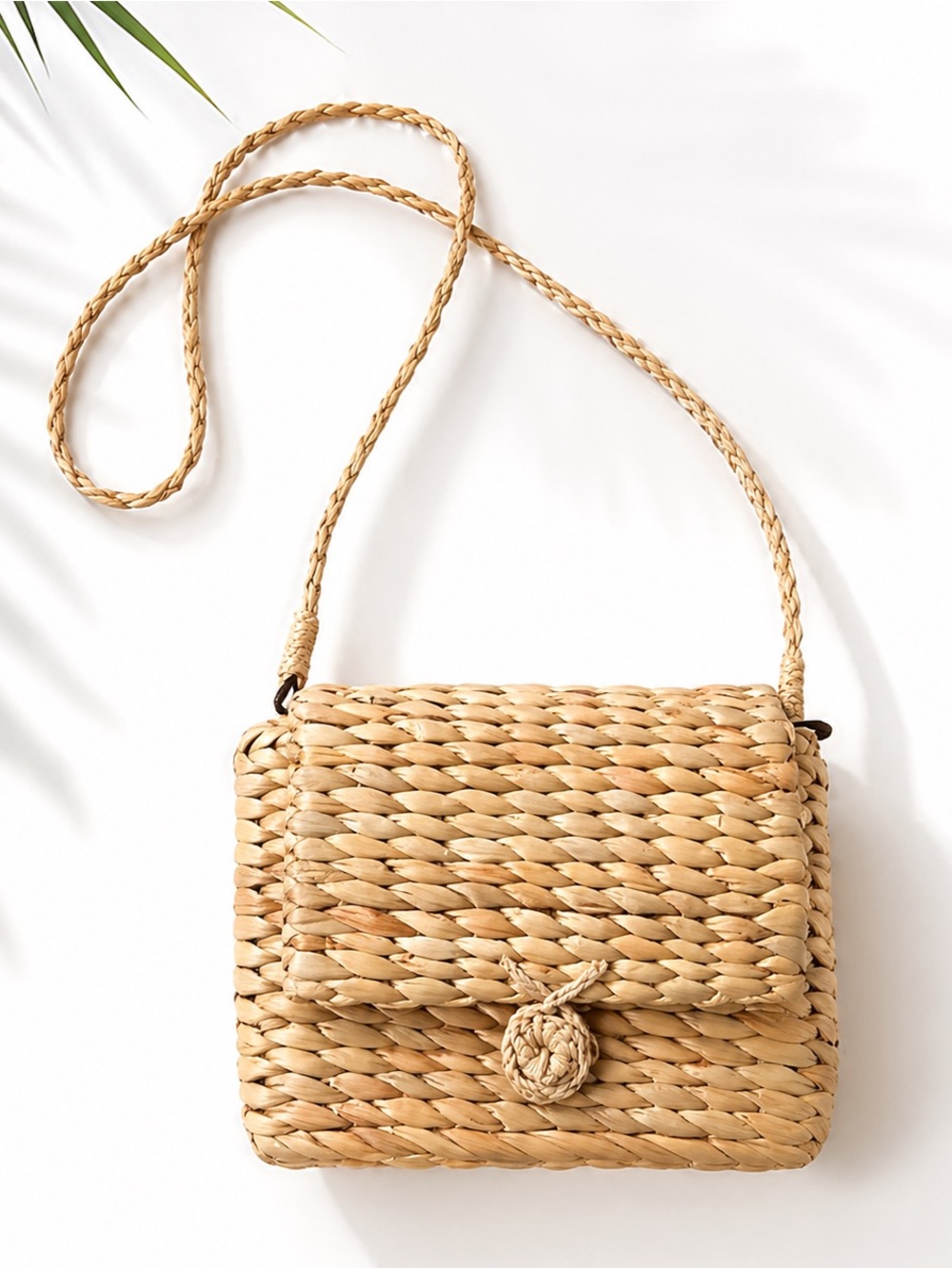 J. Jill Raffia Straw Crossbody Bag Coastal Boho Summer Beach Purse